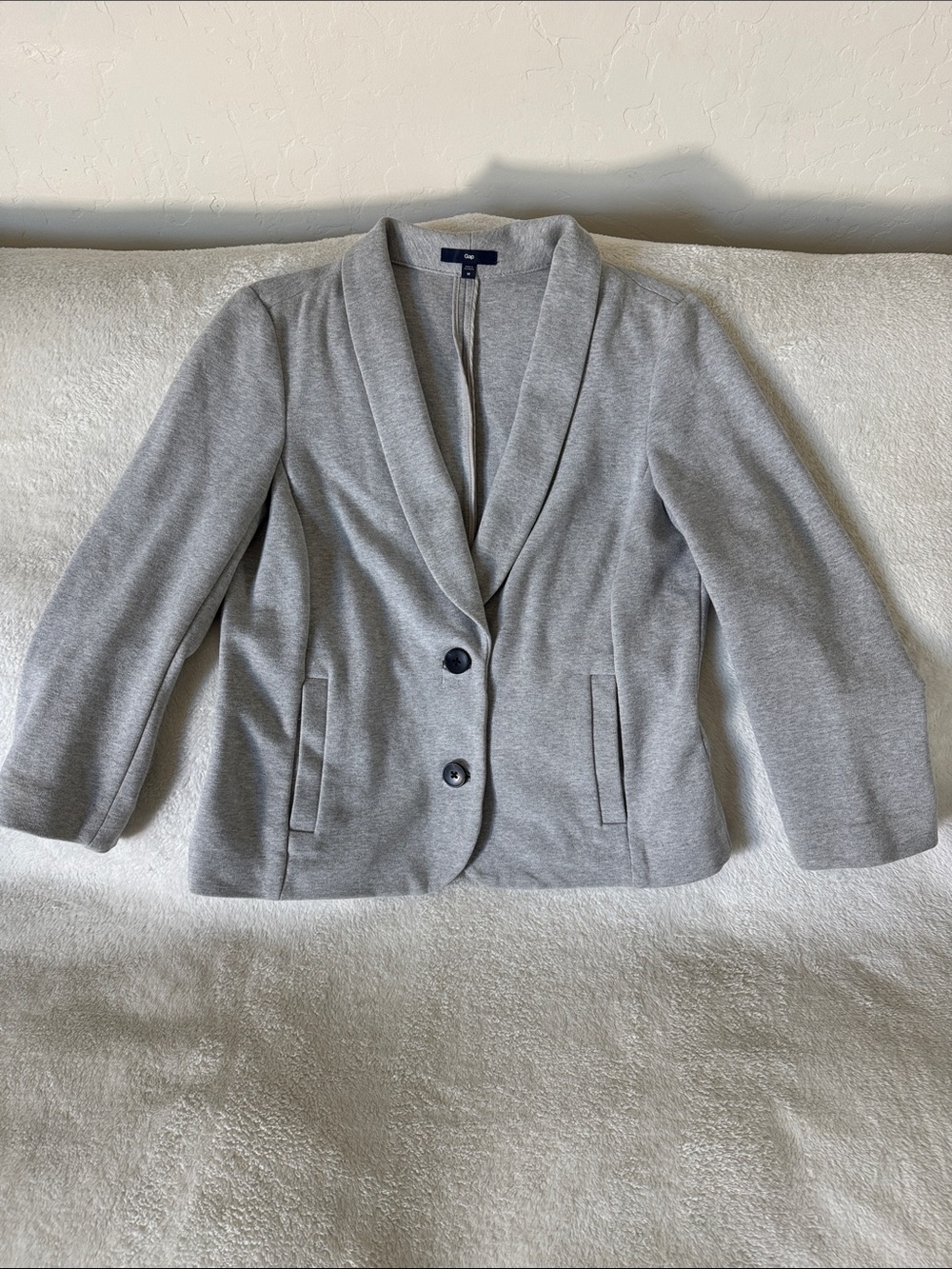 GAP Gray Shawl-Collar Knit Blazer